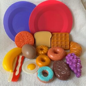 Play kitchen food Breakfast donuts cruller bacon sausage fruit waffle lot